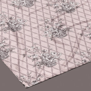 Vintage bloemen toile fleece deken in roze