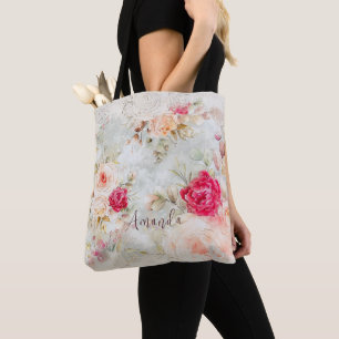 Vintage bloemen vrijgezellenfeest bruidsmeisje cad draagtas