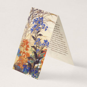 Vintage bloemen waterverf-oosterse trilling visitekaartjes