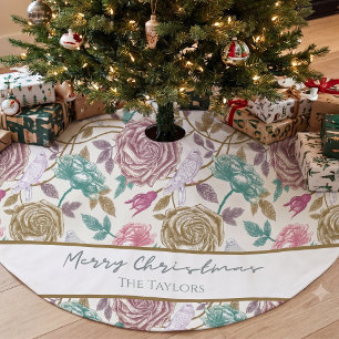 Vintage bloemend monogram kerstboom rok