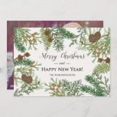 Vintage bloemendennen feestdagenkaart (Voorkant / Achterkant)