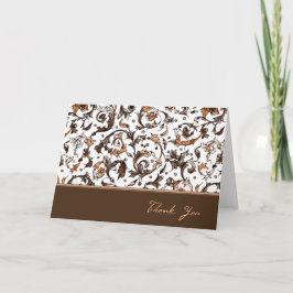 Vintage BloemenDruk Bedankkaart