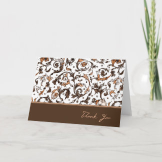 Vintage BloemenDruk Bedankkaart