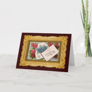 Vintage BloemenGroet Kaart
