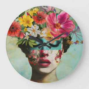 Vintage bloemenportret grote klok