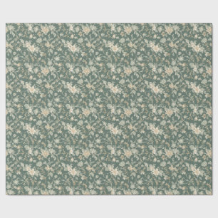 Vintage bloemensage groene cadeauverpakking cadeaupapier