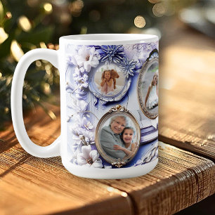 Vintage bloemenschilderij met zachte lavendelkleur koffiemok