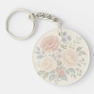 Vintage bloemensleutelhangers van metaal sleutelhanger