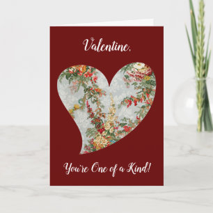 Vintage bloemhart artistieke valentinekaart kaart