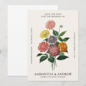 Vintage Bloemige Bewaar de Datum Kaart (Voorkant / Achterkant)