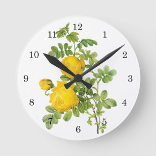 Vintage bloemige bloemen, gele rozen door Redoute Ronde Klok
