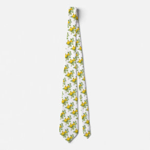 Vintage bloemige bloemen, gele rozen door Redoute Stropdas