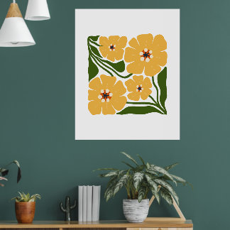 Vintage Bloemige Botanische Scandinavische Muurkun Poster