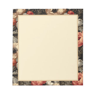 Vintage Bloemige Elegante Vierkante Notitieblok