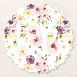Vintage Bloemige Papieren Onderzetters – Elegante