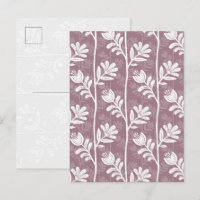 Vintage bloemige roos mauve botanische silhouet