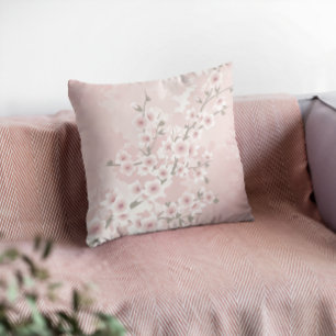 Vintage bloemige roze rood   Kersenbloesem Kussen