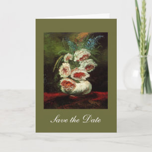 Vintage bloemige save-the-date-notitiekaart. aankondiging