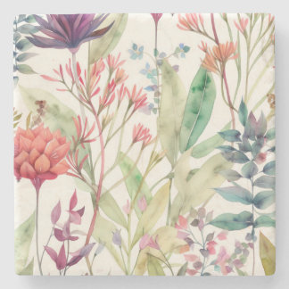 vintage bloemmotief stenen onderzetter