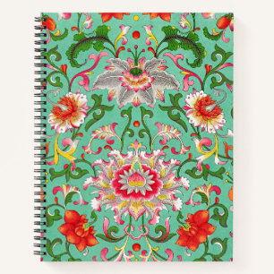Vintage bloempatroon, stijl William Morris, Notitieboek