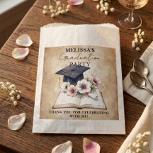 Vintage Bloemrijke Anemoon Open Boek Afstudeerfees