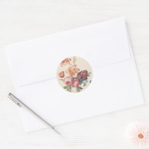Vintage bloemschildering Nederlandse fijne kunst w Ronde Sticker