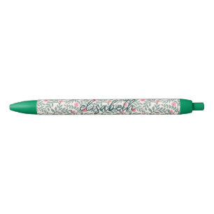 Vintage bloemschrift naammonogram zwarte inkt pen