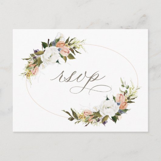 Vintage Bloemstuk RSVP Briefkaart (Voorkant)