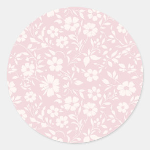Vintage Bloom Neutral - Blush Roze Ronde Sticker