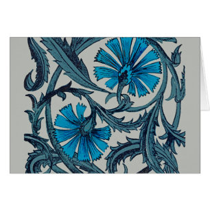 vintage blue antiflower graphic