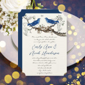 Vintage Blue Birds Invitations de mariage