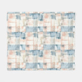 Vintage Blue & Blush Painterly Fleece Blanket (Voorkant (Horizontaal))