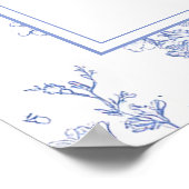 Vintage Blue Bow Bridesmaids Luncheon Welcome Sign Poster (Hoek)