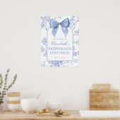 Vintage Blue Bow Bridesmaids Luncheon Welcome Sign Poster (Keuken)
