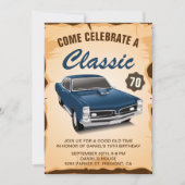 Vintage Blue Car Classic Invitation Anniversaire (Devant)