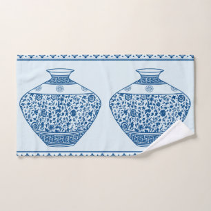 Vintage Blue Chinoiserie Ginger Jars Vases