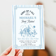 Vintage Blue Cowboy 1e verjaardagsfeestje