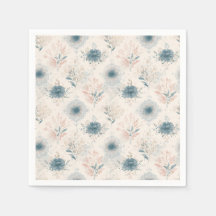 Vintage Blue Floral Paper Napkin