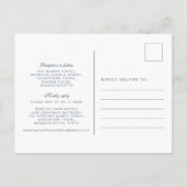 Vintage Blue Floral Wedding Briefkaart (Achterkant)