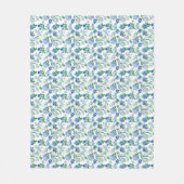 Vintage Blue Flowers Fleece Blanket (Voorkant)