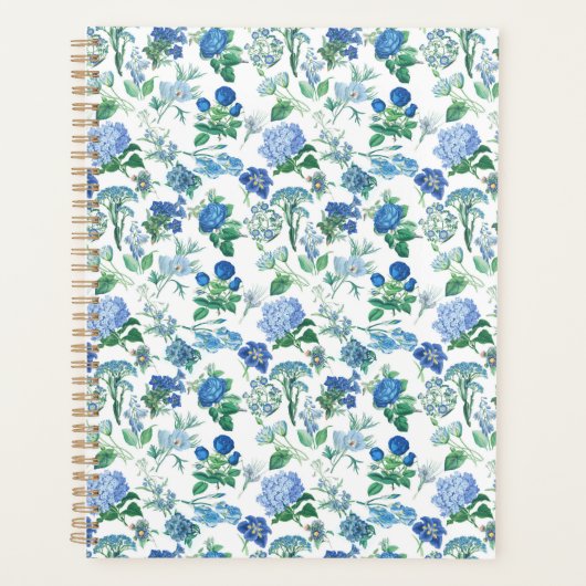 Vintage Blue Flowers Notebook (Devant)