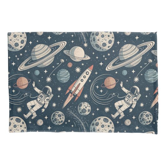 Vintage Blue Galaxy Kussensloop (Voorkant)