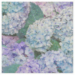Vintage Blue Hydrangea Floral Pattern Stof