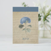 Vintage Blue Hydrangea RSVP Personnalisé (Debout devant)
