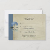 Vintage Blue Hydrangea RSVP Personnalisé (Dos)
