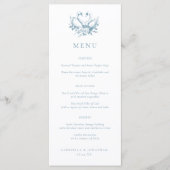 Vintage Blue Romantic Swans Wedding Menu (Devant)