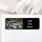 Vintage Blue Truck Rustic Barne Étiquette (En situation)