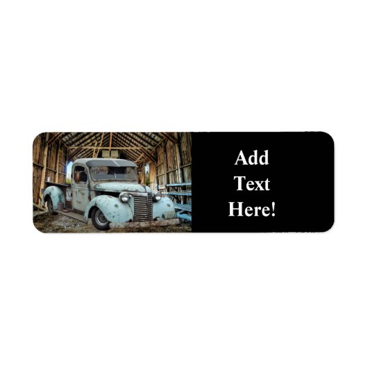 Vintage Blue Truck Rustic Barne Étiquette (Devant)