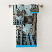 Vintage Blue Truck Rustic Grange (En situation)