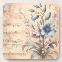 Vintage Bluebell Kurken Onderzetters Set van 6
